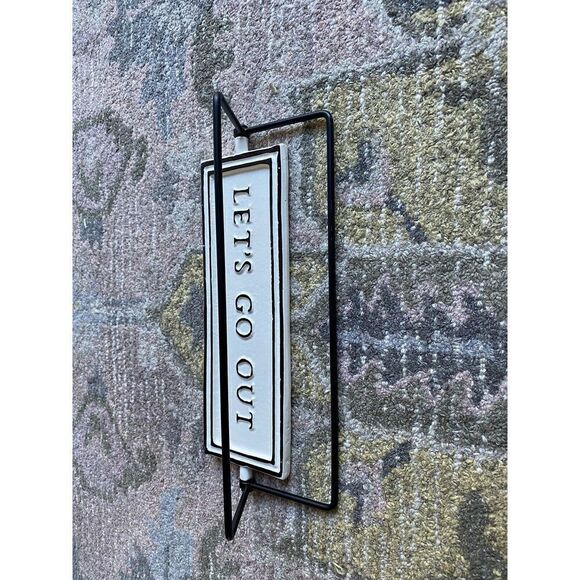 Hearth & Hand Magnolia Let’s Stay In Let’s Go Out Plaque - Picture 5 of 6